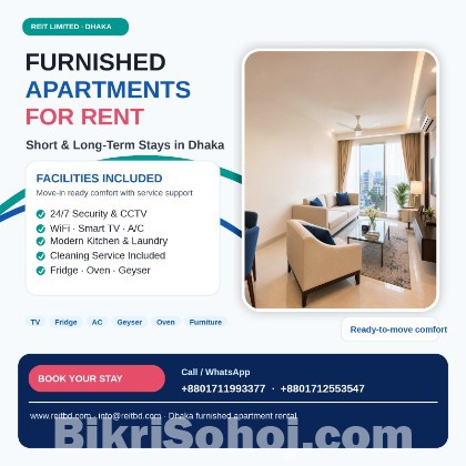 Premium 1 Bedroom Service Apartment in Bashundhara R/A!